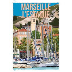 AF236 - Lot de 5 Affiches Marseille Port de l'Estaque - 20x30cm